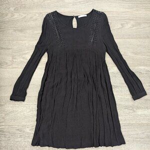 Mango long sleeve lace panel dress
